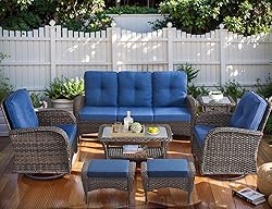 HUMMUH 7-Piece Outdoor Patio Furniture All-Weather