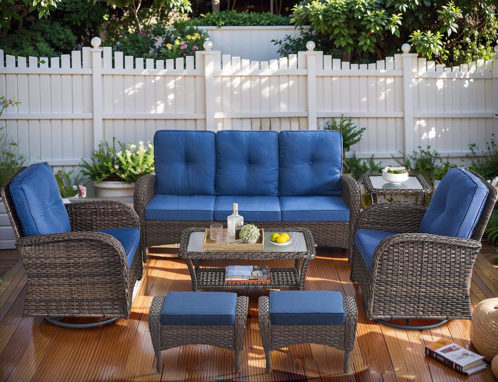 HUMMUH 7-Piece Outdoor Patio Furniture All-Weather