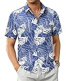 DEMEANOR Hawaiian Shirt for Men Short Sleeve Floral
