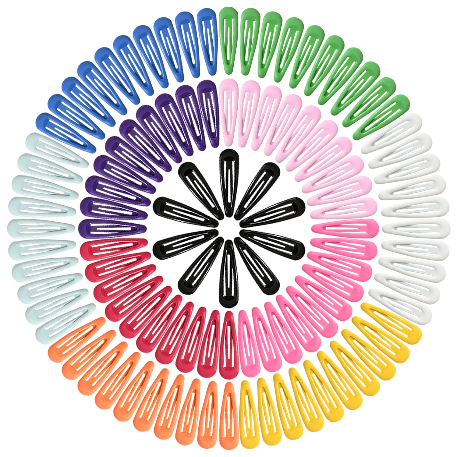 Photo 1 of 110 Pcs Hair Clips for Girls - 1.9 Inch Metal Snap Hair Barrettes for Women, Kids, Teens or Toddlers Accessories (11 Colors)