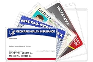 BODUOYEJIEYI 6 Pack New Medicare Card Holder Protector Sleeves，12Mil Clear PVC Waterproof Medical/Credit Card, Business/Social Security Card Protector