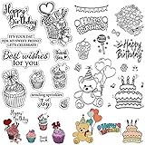 CRASPIRE 2 Sheets Happy Birthday Theme Clear Rubber