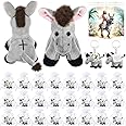 Shappy 6 Pack Easter Donkey Plush Animal 5 Inch Nativity Donkey Stuffed Toy Keychain Religious Jesus Stuffed Animal Decorations Christian Gifts for First Communion Christening Christmas
