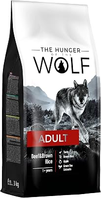 Comida seca para cães adultos de todas as raças, fórmula delicada com carne de vaca e arroz integral - 3 kg