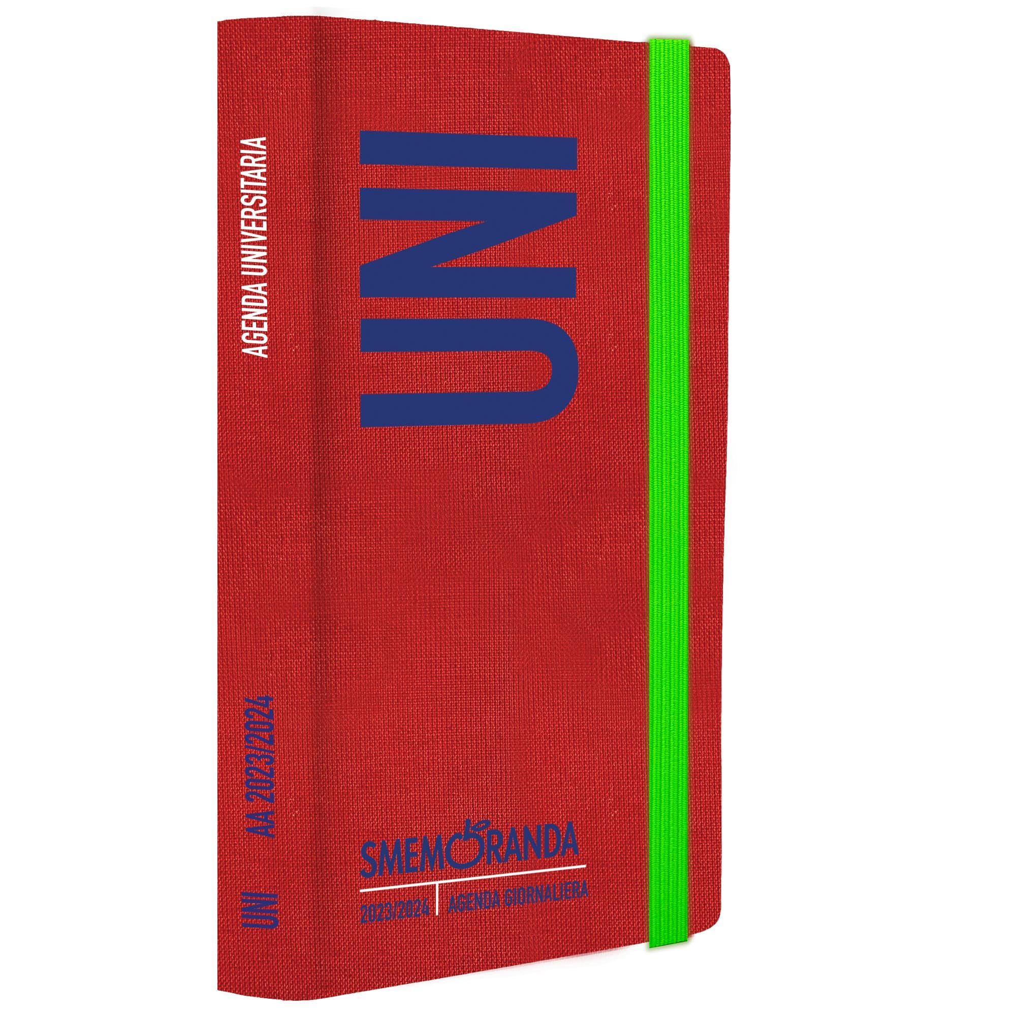 Smemoranda Uni Univesitaria Daily Diary 2023-2024, 13 Months, September 23 - September 24, 400 Pag, Flexible Cover And Elastic Closure, Size 12.5 X 18.5 Cm, Color Red