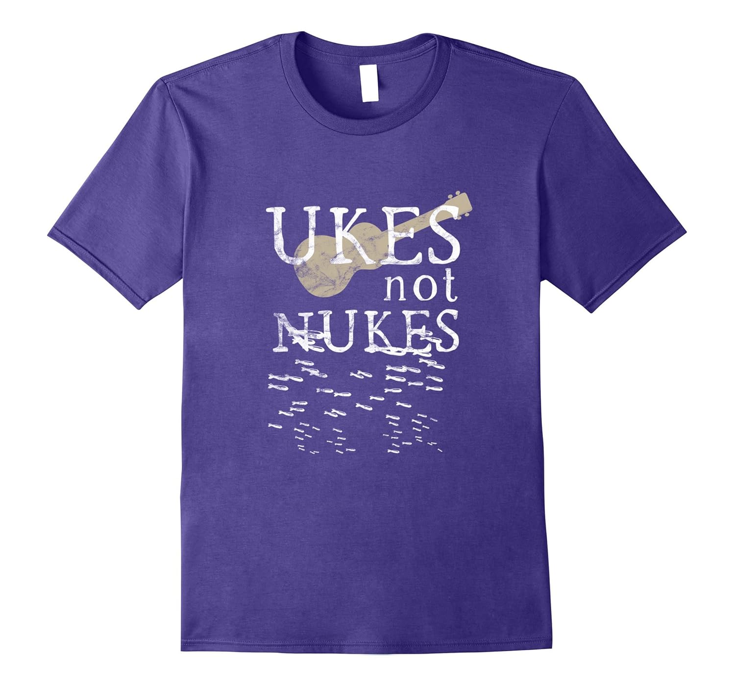 Ukes Not Nukes Funny Peace Shirt-Rose