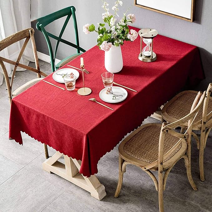 TTJJ Rectangular Mantel, Color Sólido Grueso Impermeable Prueba de