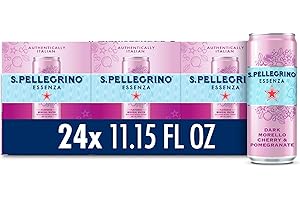 S.Pellegrino Essenza Dark Morello Cherry Pomegranate Flavored Mineral Water with Natural CO2 Added