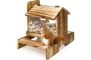 Wooden Squirrel Picnic Table Feeder, Squirrel Feeders for Outside, Squirrel Houses for Outside Nesting, Squirrel Box Chipmunk