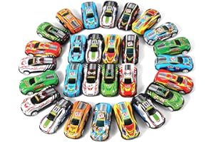 Benzem 28 Pack Pull Back Cars for Kids, Mini Vehicles Toy Bulk Party Favor Race Cars Toys, Goodie Bag Stuffers, Pinata Fillers for Boys Girls Toddlers