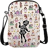 Teacher Inspired Crossbody Bag Teacher Life Carry On Bag Best Teacher Ever Character Affirmations Gift Library Book Club Gift (DayAroundCrossS)