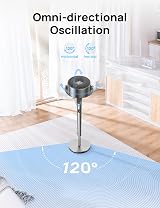 Dreo 20 dB Standing Fan 35-40 in Height 8 Speeds 3 Modes Remote DC Motor view 4