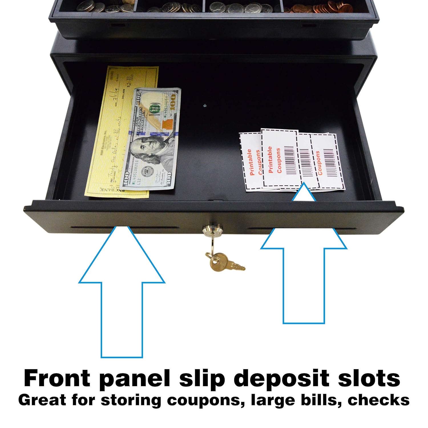 Science Purchase PL-420 Point of Sale/Register Heavy Duty Rj-12 Key-Lock Cash Drawer with Bill Coin Trays, Keep Your Money Safe, Black: Industrial & Scientific