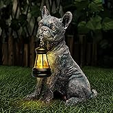 Tfro & Cile Solar Dog Garden Statue Outdoor Lantern Light Decor Yard Ornament Unique Housewarming Gift for Lawn Patio Balcony