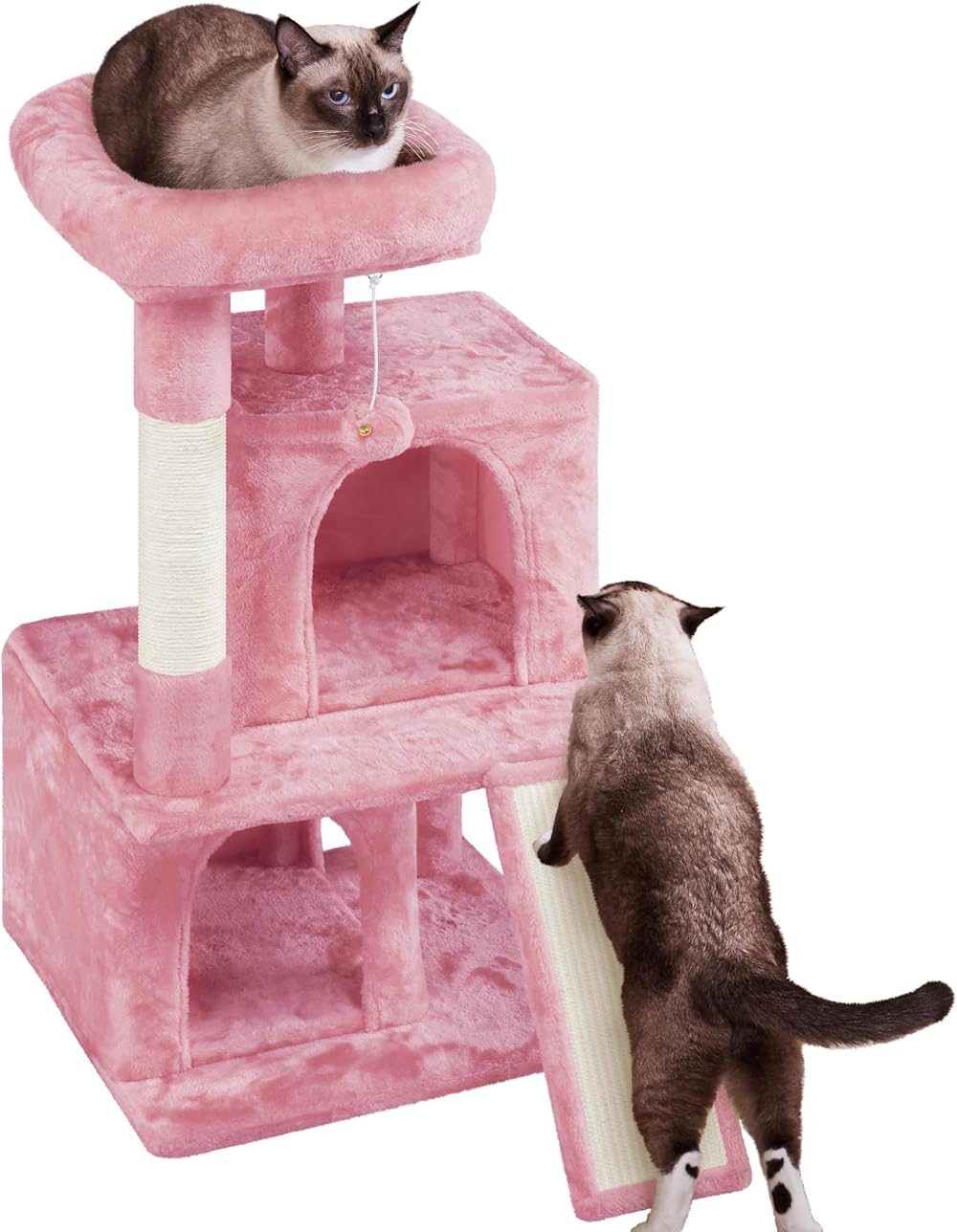 Yaheetech 91cm Cat Tree Tower with Double Condo Pink Cat Scratching Post