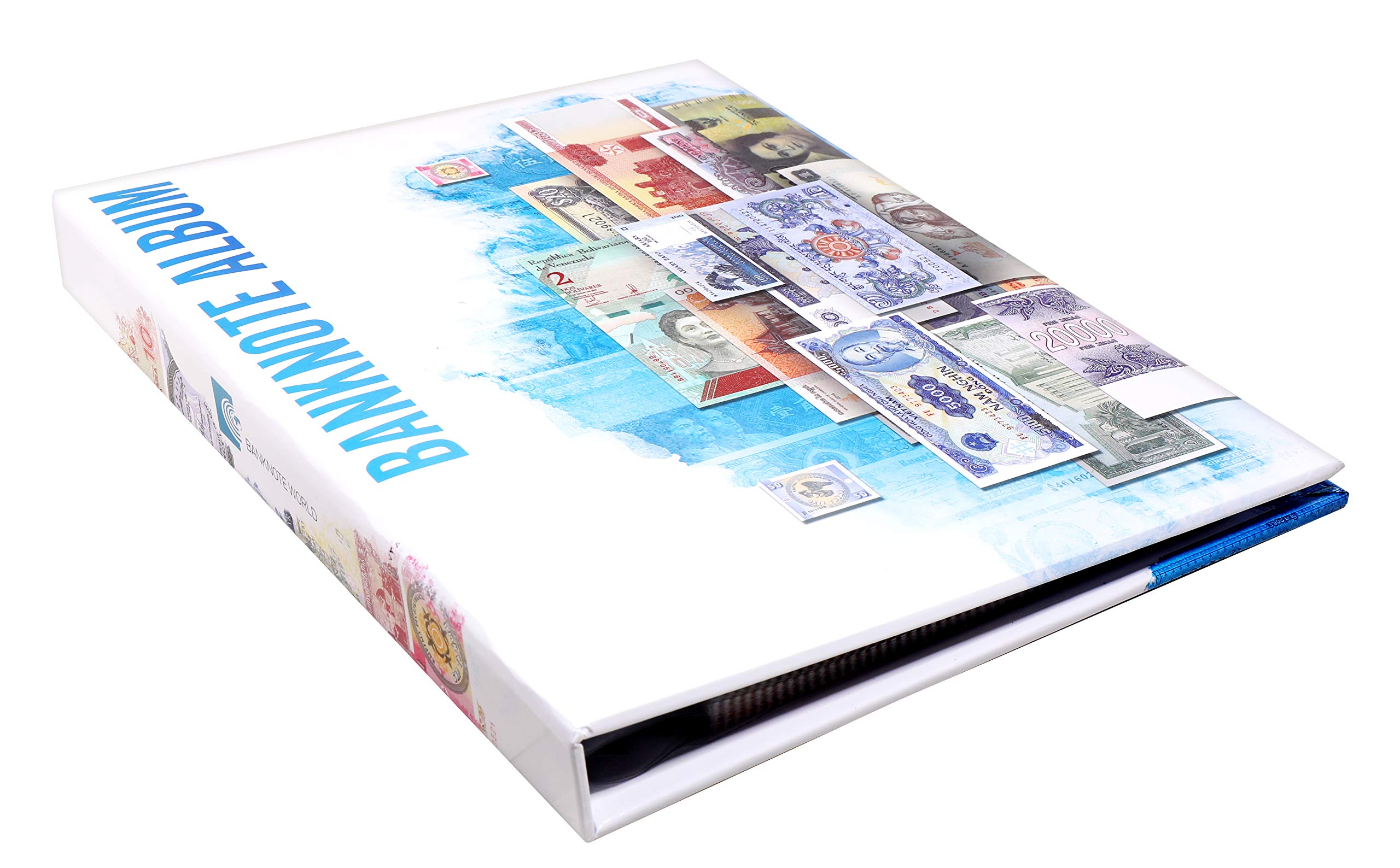 Banknote World Currency Collecting Album, Blue, 100 Pockets