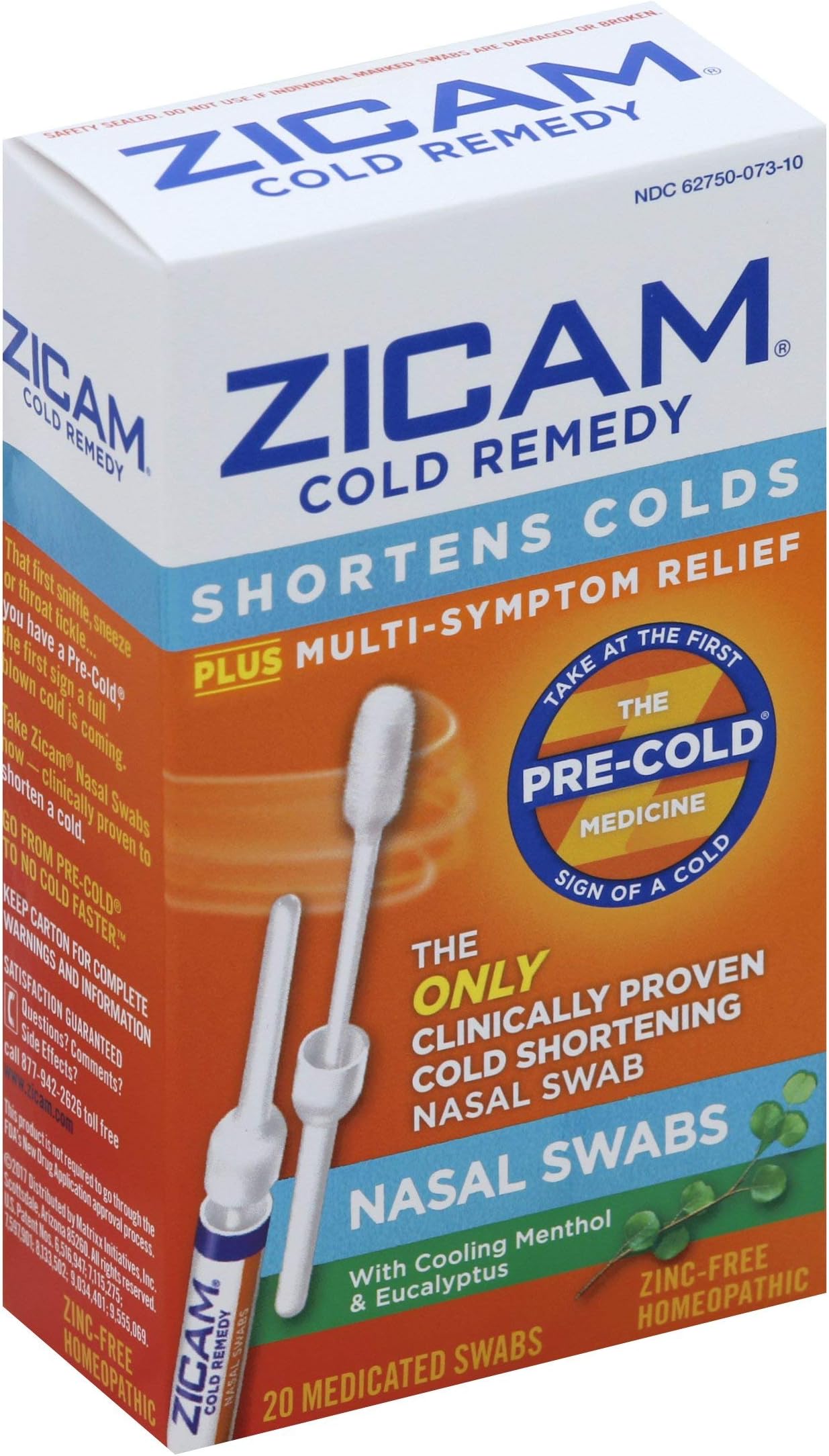 Zicam Cold Remedy Nasal Swabs - 20 ct, Pack of 6