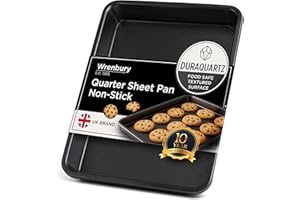 Wrenbury Quarter Sheet Pan - Carbon Steel DuraQuartz Non-Stick ¼ Baking Tray - Non Toxic Small Cookie Pan for Traybake - 13” 