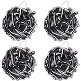 BTYMS 4 Pieces Shower Loofahs Bath Scrunchies