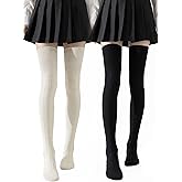 Sofvoyami Women's Thigh High Socks - Over The Knee, Cable Knit Warm Boot Socks, Stretchy Cotton Blend Long Sock for Women