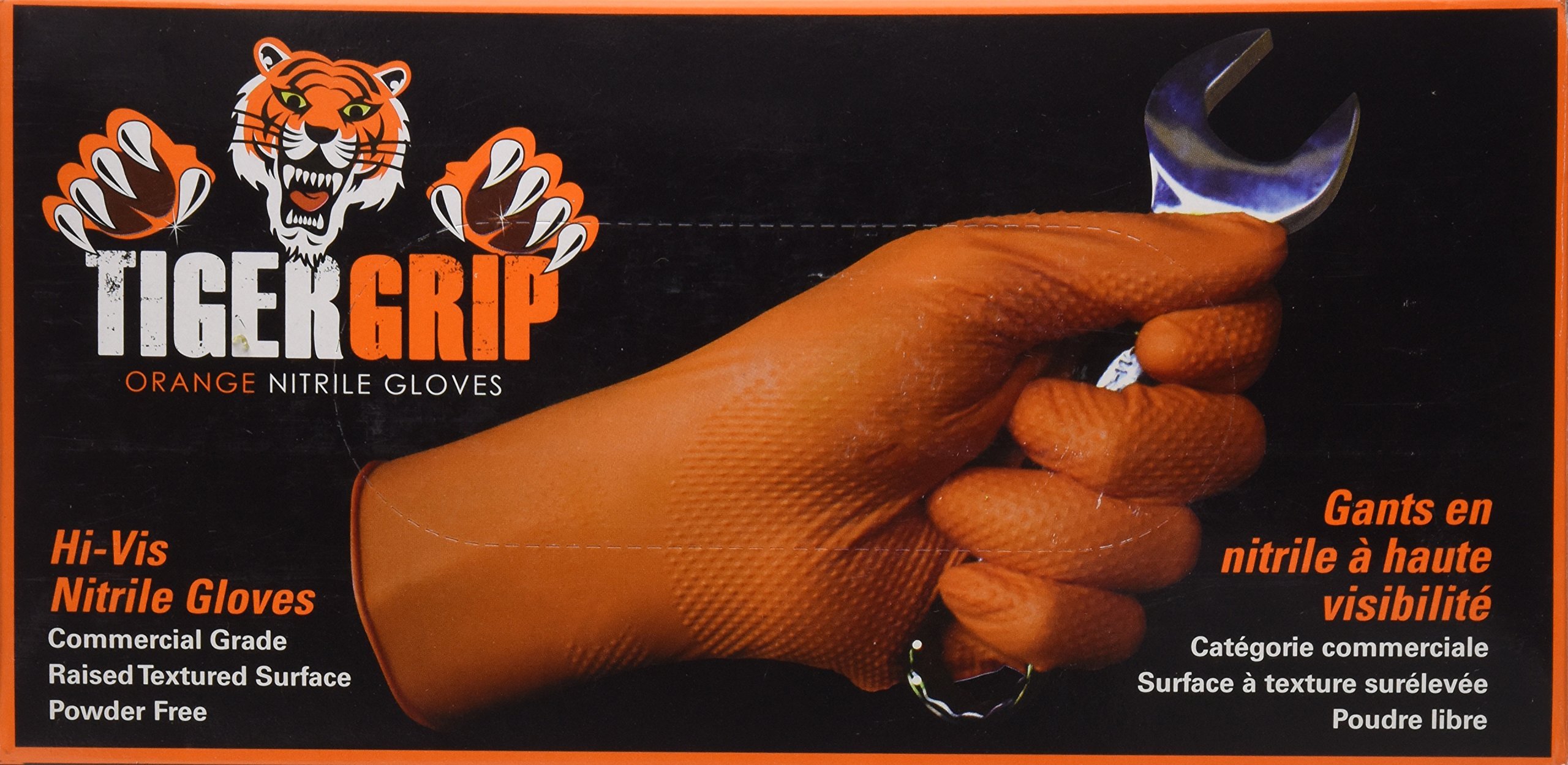 Eppco Tiger Grip Nitrile Gloves XLarge Orange Free Shipping