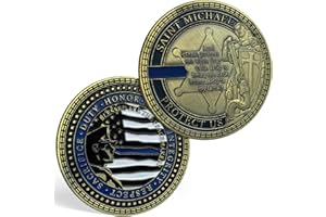 YGLLSSY Police Officers Prayer Challenge Coin Saint Michael Protect Us