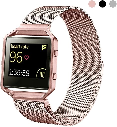 Fitbit Blaze Correa con marco de metal,CHEEDAY Milanese banda ...