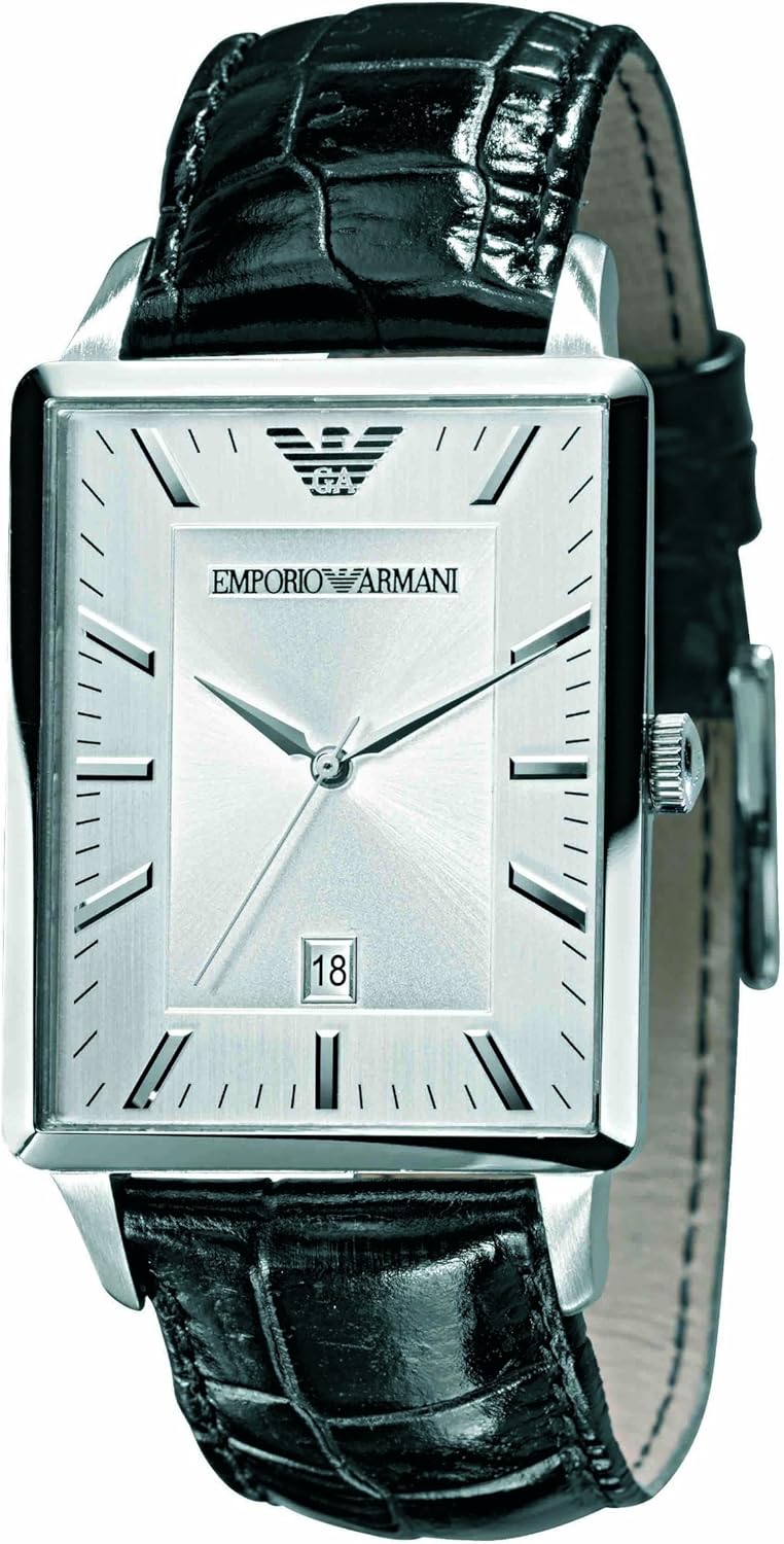 emporio armani watch men's leather strap