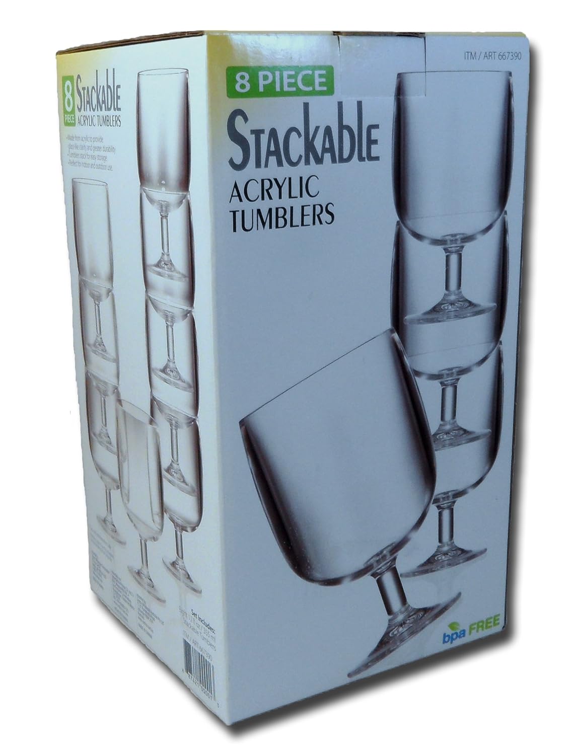 Stackable 12 Oz. Clear Acrylic Tumblers 8 Piece Set