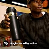 Stanley 1.06L Quick Flip Stainless Steel Water Bottle Black 18h Cold 2.5d Ice view 6