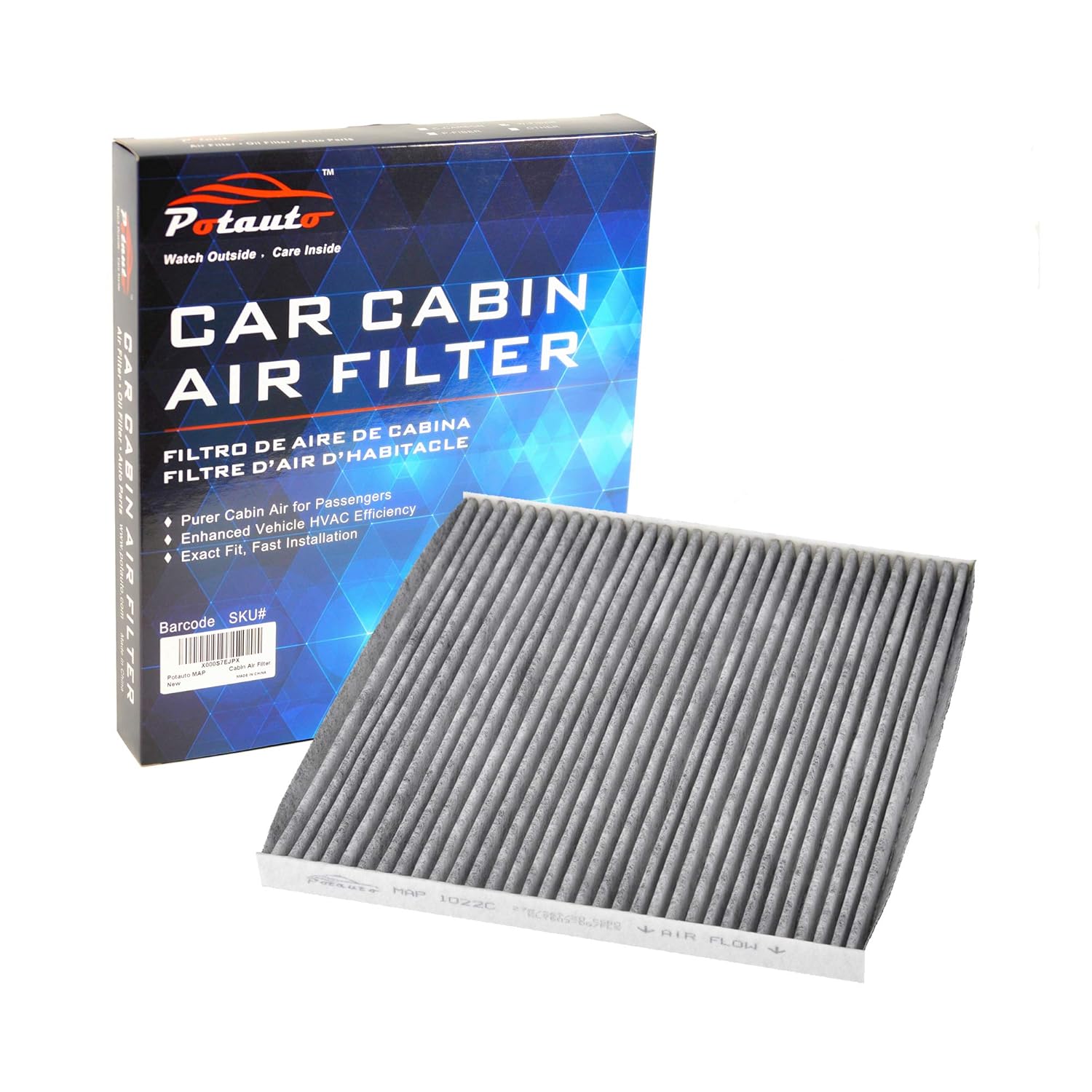 Potauto Map 1022c Heavy Activated Carbon Car Cabin Air Filter