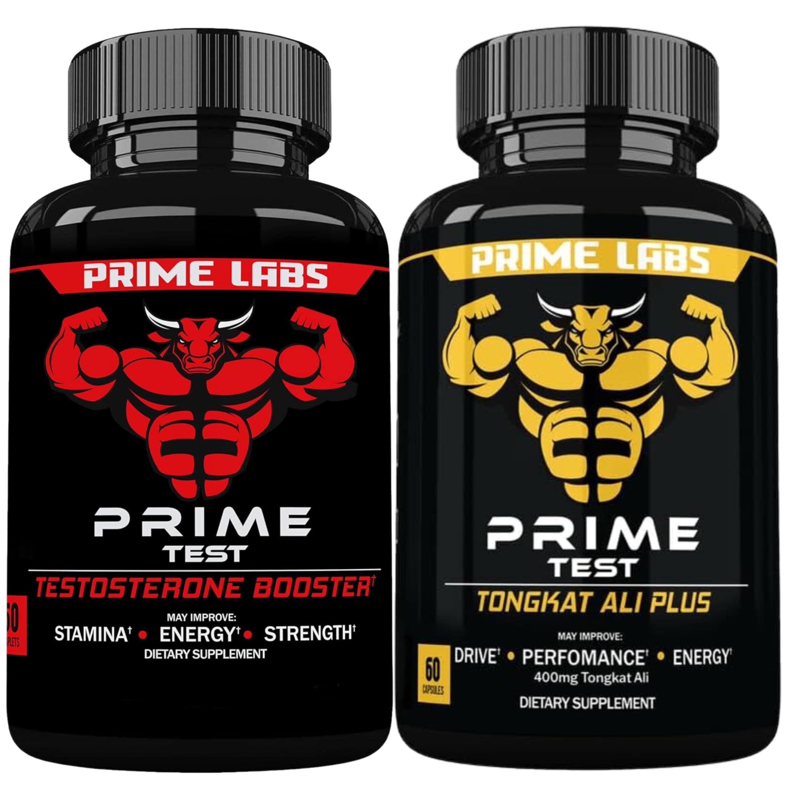 Prime Labs Prime Test Testosterone Booster (60 ct) + Tongkat Ali Plus (60 ct)