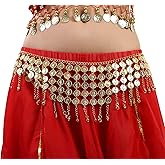 Cielary Coins Belly Dance Hip Scarf Belt Halloween Costume Accessory Waist Chain