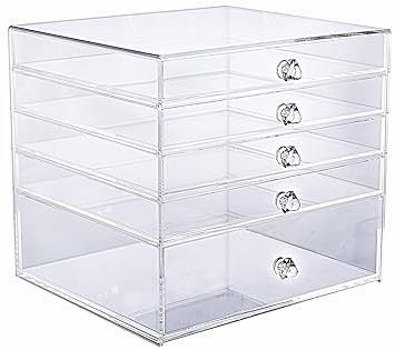 Cq Acrylic Large 5 Drawers Kardashian Makeup Organizer And Acrylic