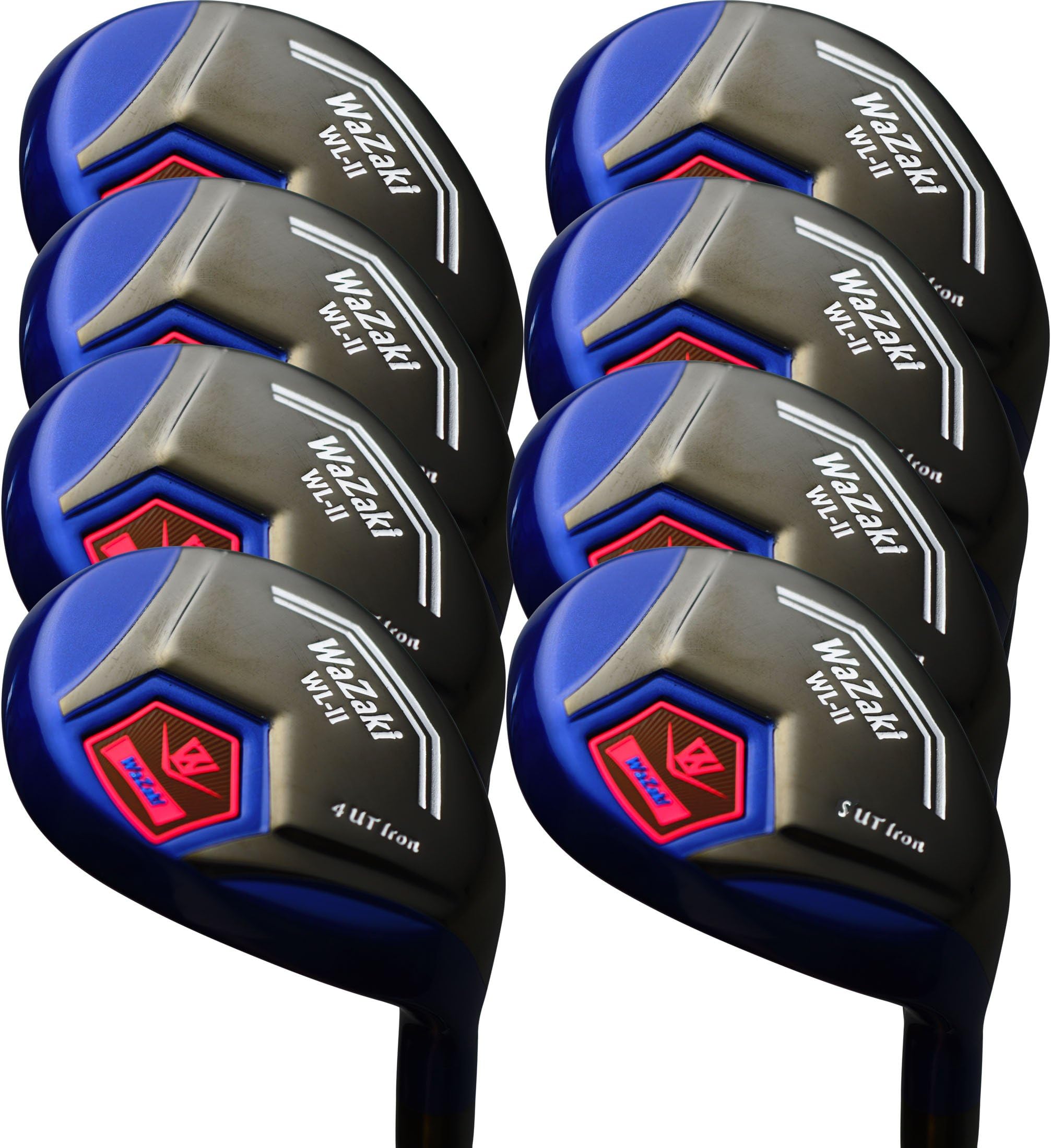 Japan WaZaki Black Oil Finish WL-IIs 4-SW Mx Steel Hybrid Irons Golf Club Set with Headcover