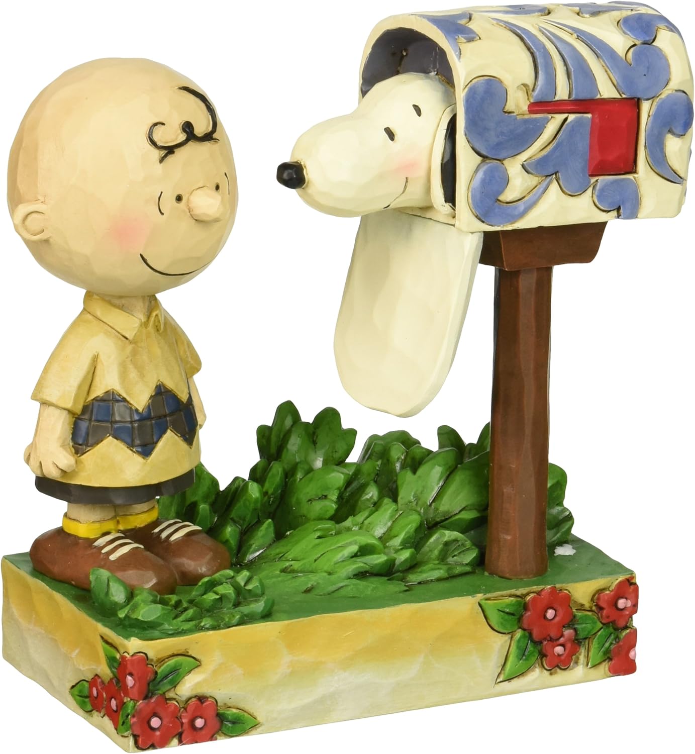 Jim Shore for Enesco Peanuts Charlie Brown & Snoopy Mailbox Figurine, 5"