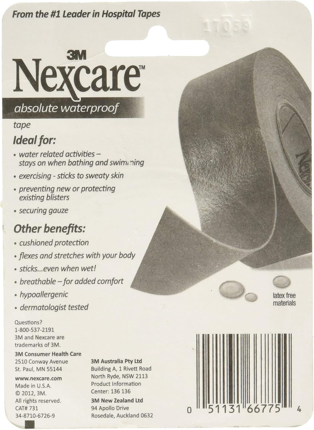 3M -  Nexcare Absolute 66775 First Aid Flexible Waterproof Tape 1" x 180": Health & Personal Care