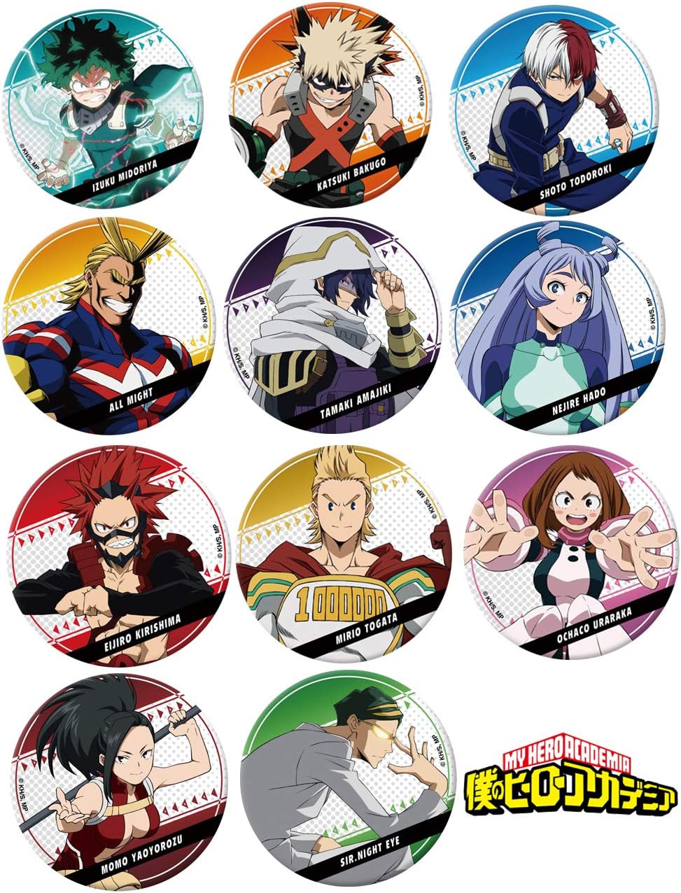My Hero Academia button pin My Hero Academia Pins Button badge (8 PCS SET)