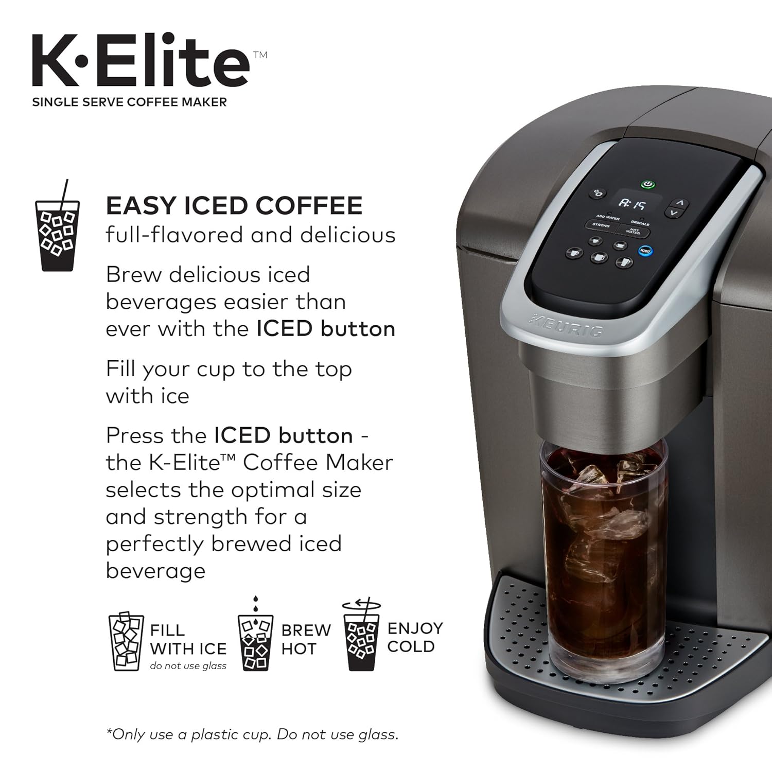 Keurig KElite Single Serve KCup Pod Coffee Maker Brushed Gold Single