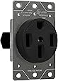 ENERLITES 50 Amp Range Receptacle Outlet for RV and Electric Vehicles, NEMA 14-50R, 3- Pole, 4 Wire (8, 6, 4 AWG Copper Only), 125/250V, 66500-BK, Black