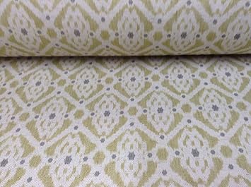 French Petite Ikat Linen Green Grey Oatmeal 280cm 108 Wide