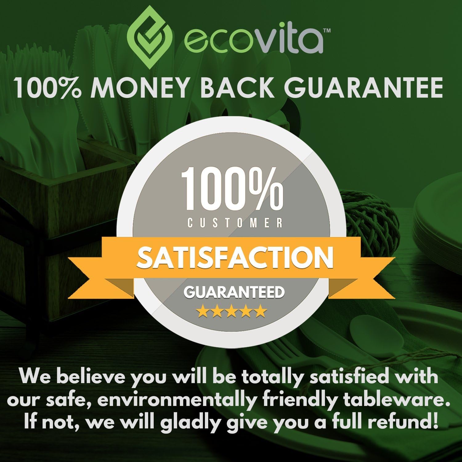 100% Compostable Spoons - 500 Large Disposable Utensils (6.5 in.) Bulk Size Eco Friendly Durable and Heat Resistant Alternative to Plastic Spoons with Convenient Tray by Ecovita: Industrial & Scientific