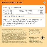 Nutravita Vitamin D3 4000 IU + K2 100 mcg MK7 180 Tabs Vegetarian 6 Month view 5