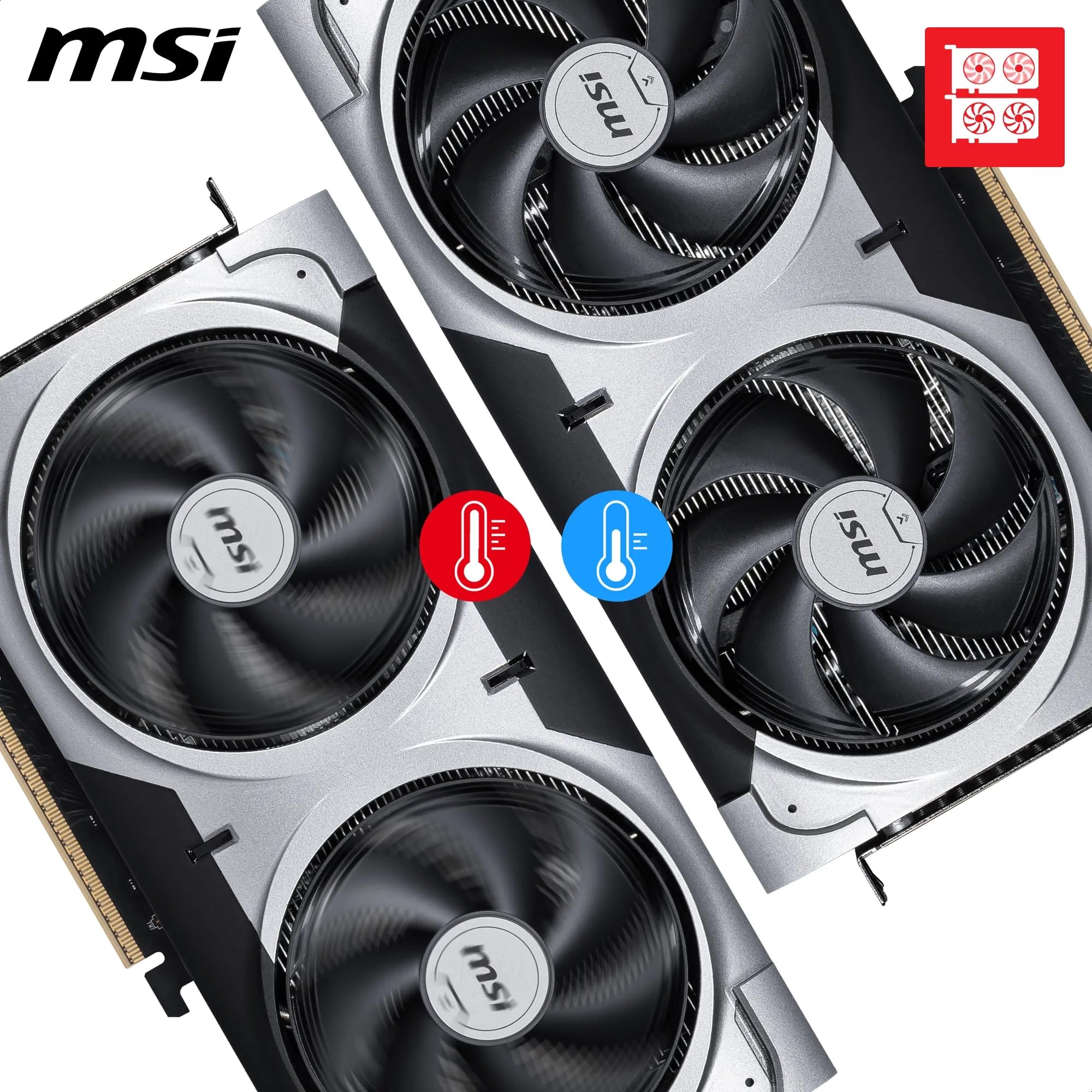 MSI GeForce RTX 5060 Ti 8G Ventus 2X OC Plus - 8GB GDDR7 (28Gbps/128-bit), PCIe 5, Boost: 2602 MHz, HDMI 2.1b, DisplayPort 2.1b, Extra Core-Pipes 3