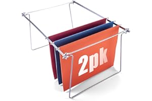 Officemate Hanging File Frame, Letter Size, Adjustable 14 to 18-Inches, 2 Count (Pack of 1),Silver, 91990