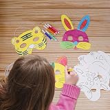 Heveer 24 Pack Animal Cardboard Colour-In Masks Kids DIY Graffiti Art Craft view 5