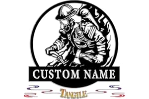 Gotstorms Personalized Firefighter Metal Wall Art Sign, Custom Fireman Name, 8-24 inches, Water & Fade Resistant, Multiple Co