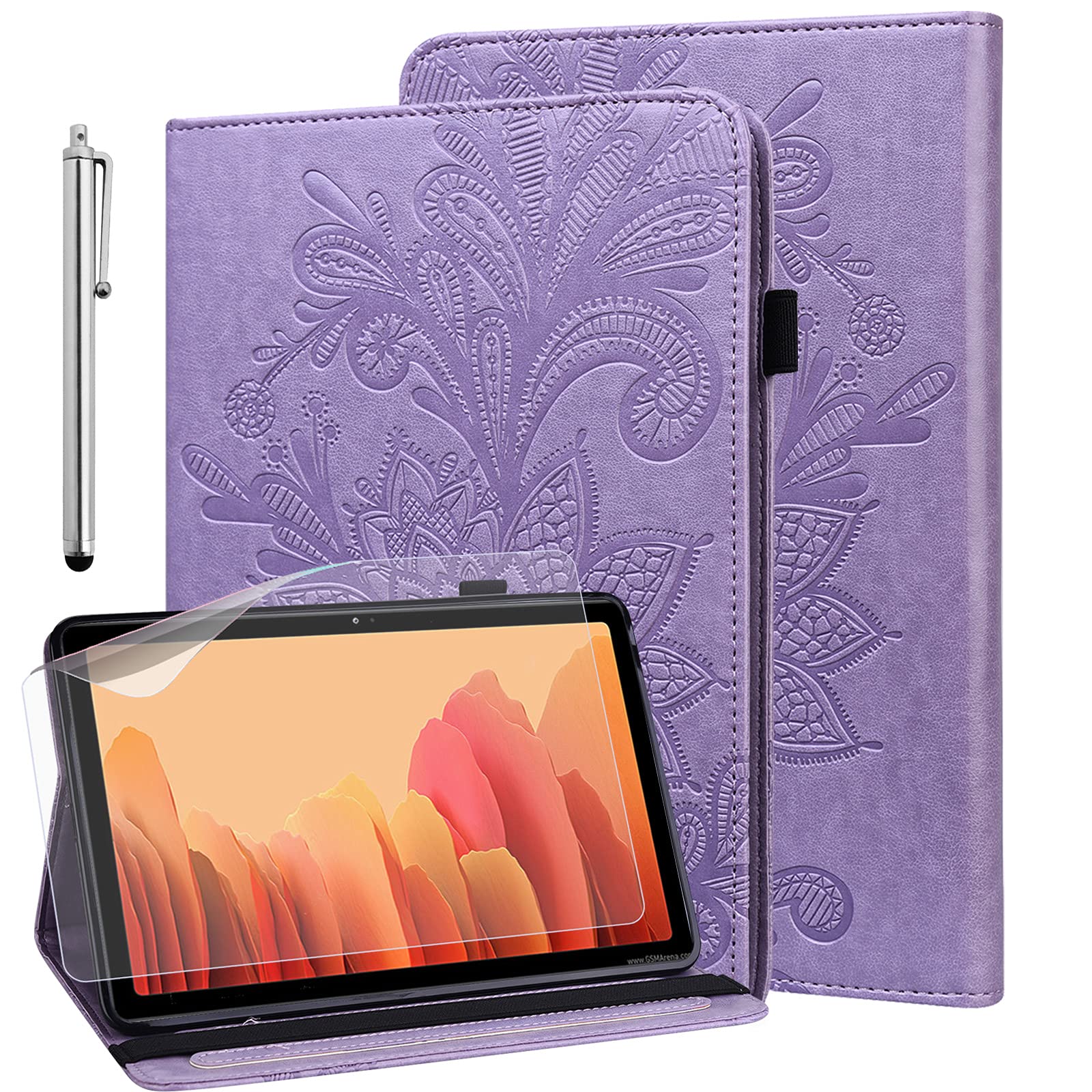 GLANDOTU Case for Xiaomi Mi Pad 5, Lightweight Folio Flip Wallet PU Leather Tablet Cover, Fold Stand Function for Xiaomi Mi Pad 5 Pro/Mi Pad 5 Pro 5G (with Protective film & Stylus pen) [Purple]