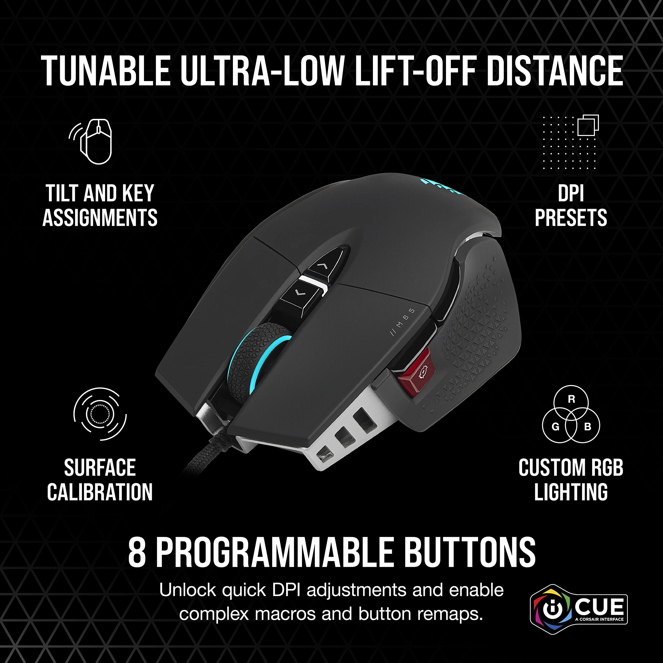 Corsair M65 RGB Ultra, Tunable FPS Gaming Mouse (Renewed)