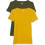 Amazon Essentials Women's Slim-Fit Short-Sleeve Crewneck T-Shirt, Pack of 2